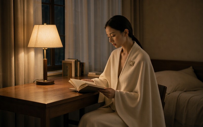 发热披肩适用场景——夜间阅读